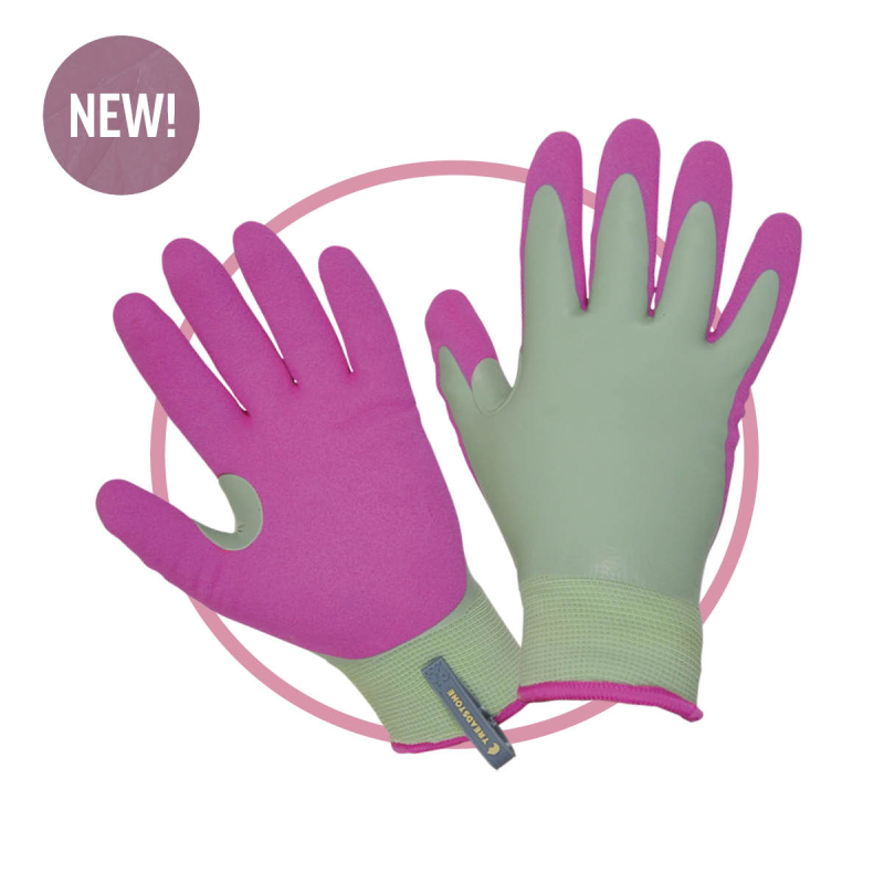 Treadstone Warm 'n' Waterproof Gardening Gloves Green & Pink Medium