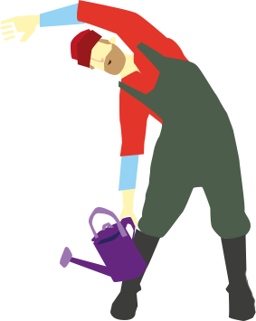 man with watering can