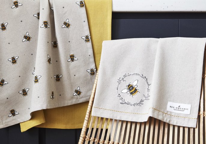 Cooksmart Bumble Bees 3 Pack Tea Towels