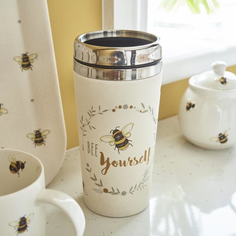 Cooksmart Bumble Bees Bamboo Mix & S/S Travel Mug