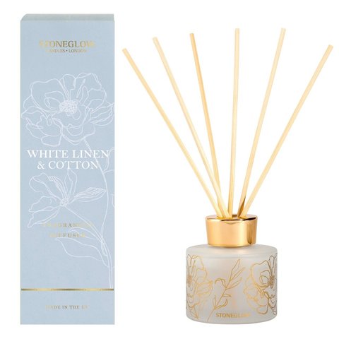 Stoneglow Day Flower New - White Linen & Cotton - Reed Diffuser 120ml