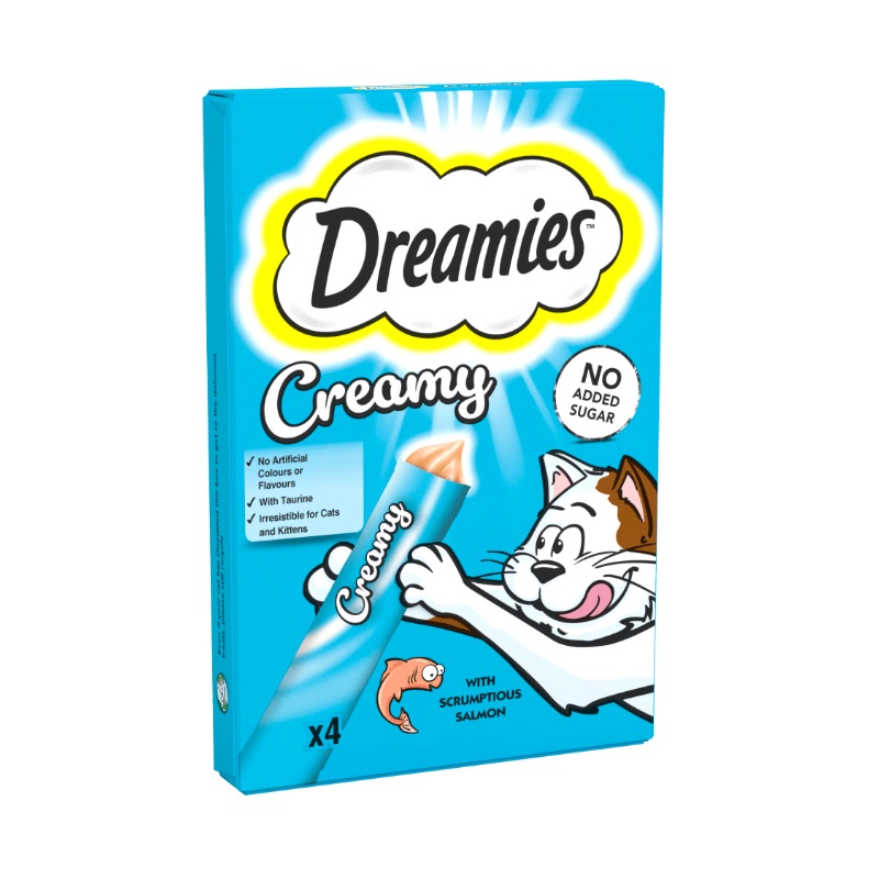 Dreamies Creamy Cat Treats Salmon 4pk