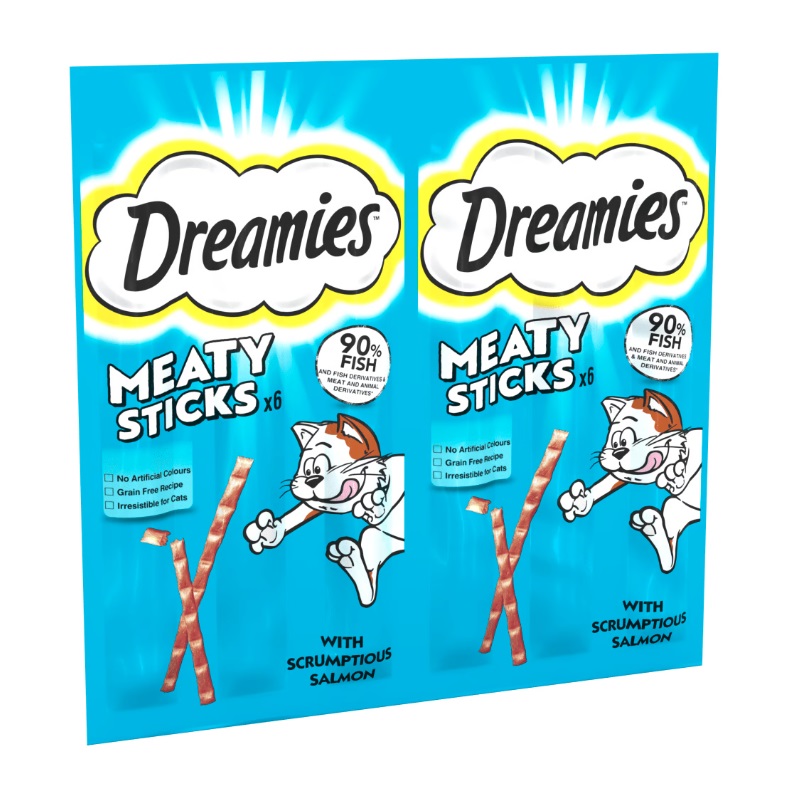 Dreamies Meaty Sticks Cat Treats Salmon 6pk