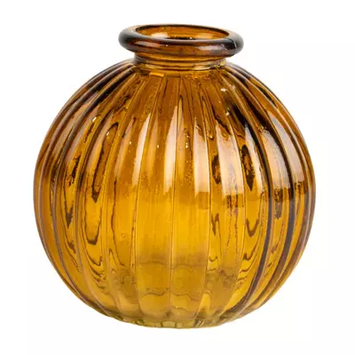 Grand Illusions Glass Vase Pumpkin Amber 8cm