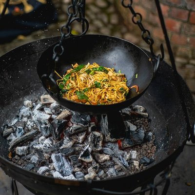 Kadai Cooking Bowl 36cm With 3 Chains and Stand - image 4