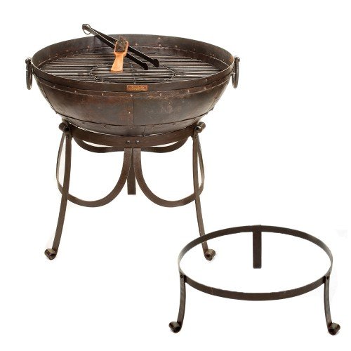 Kadai Recycled Firebowl On High And Low Stands 60cm