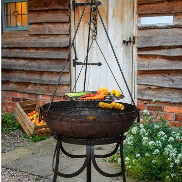 Kadai Recycled Firebowl On High and Low Stands 70cm - image 2