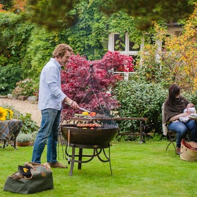 Kadai Recycled Firebowl On High and Low Stands 80cm - image 2