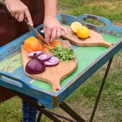 Kadai Teak Tray & Stand - image 3