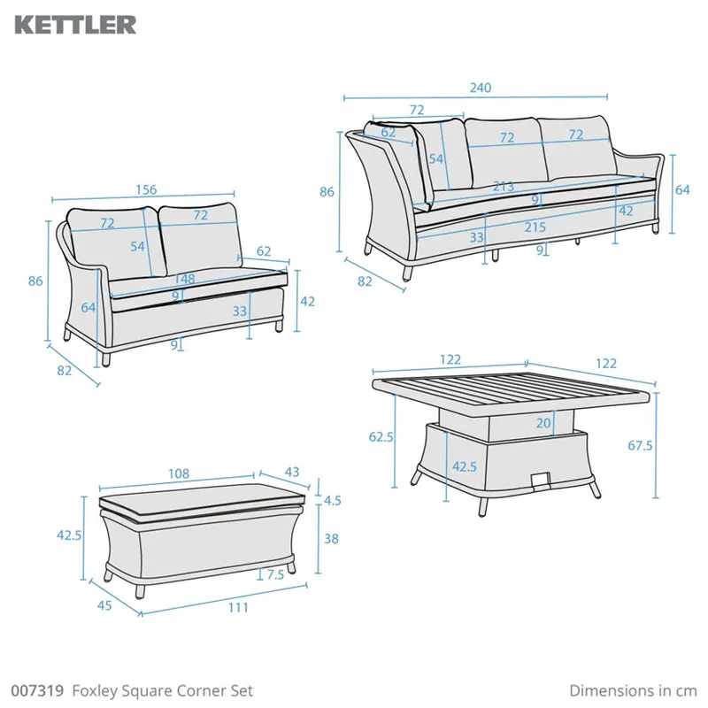 Kettler Foxley Square Corner Set - image 7