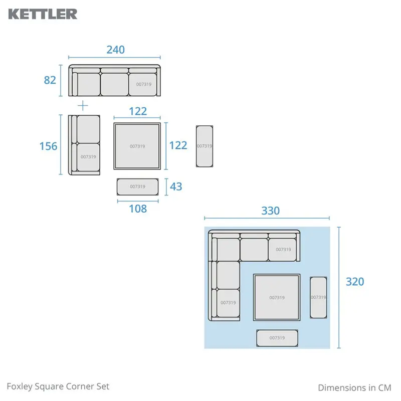 Kettler Foxley Square Corner Set - image 8