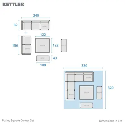 Kettler Foxley Square Corner Set - image 8