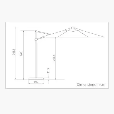 Kettler Free Arm Round Parasol 3m Stone - image 3