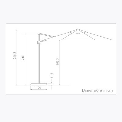 Kettler Free Arm Round Parasol 3m Stone - image 3