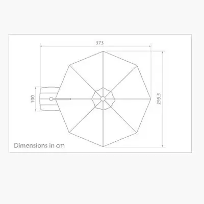 Kettler Free Arm Round Parasol 3m Stone - image 4