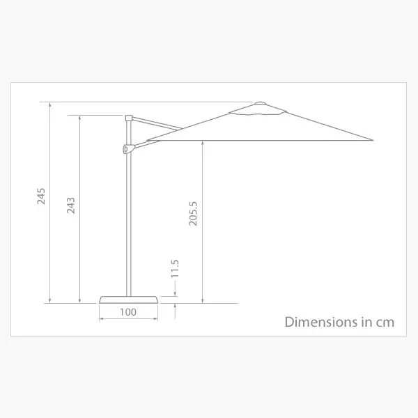 Kettler Free Arm Square Parasol 2.5m Taupe - image 2