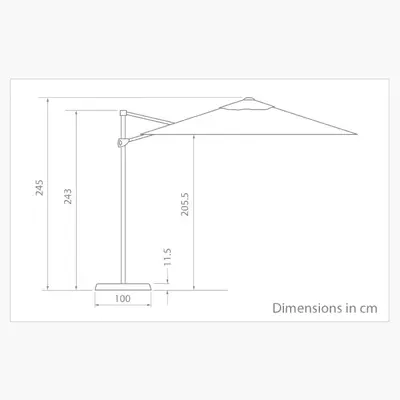 Kettler Free Arm Square Parasol 2.5m Taupe - image 2