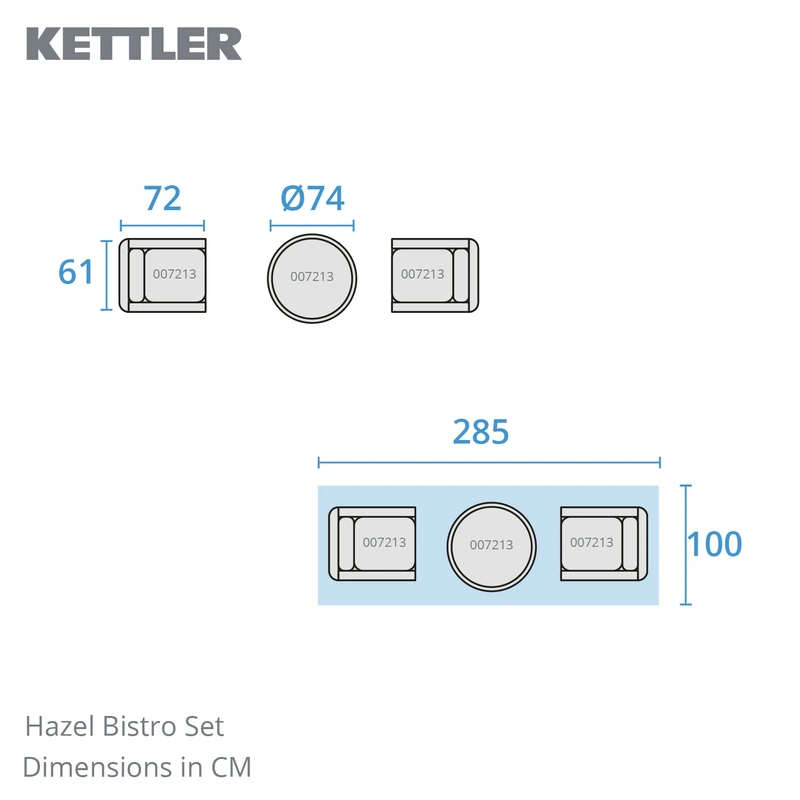 Kettler Hazel Wicker Bistro Set - image 5