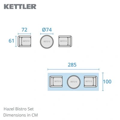 Kettler Hazel Wicker Bistro Set - image 5