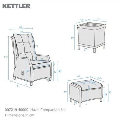 Kettler Hazel Wicker Companion Set - image 4