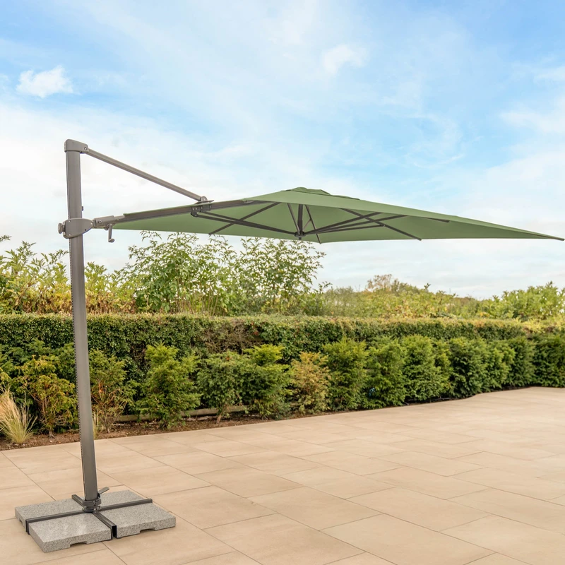 Kettler Luna Square Cantilever Parasol 3m Green - image 2