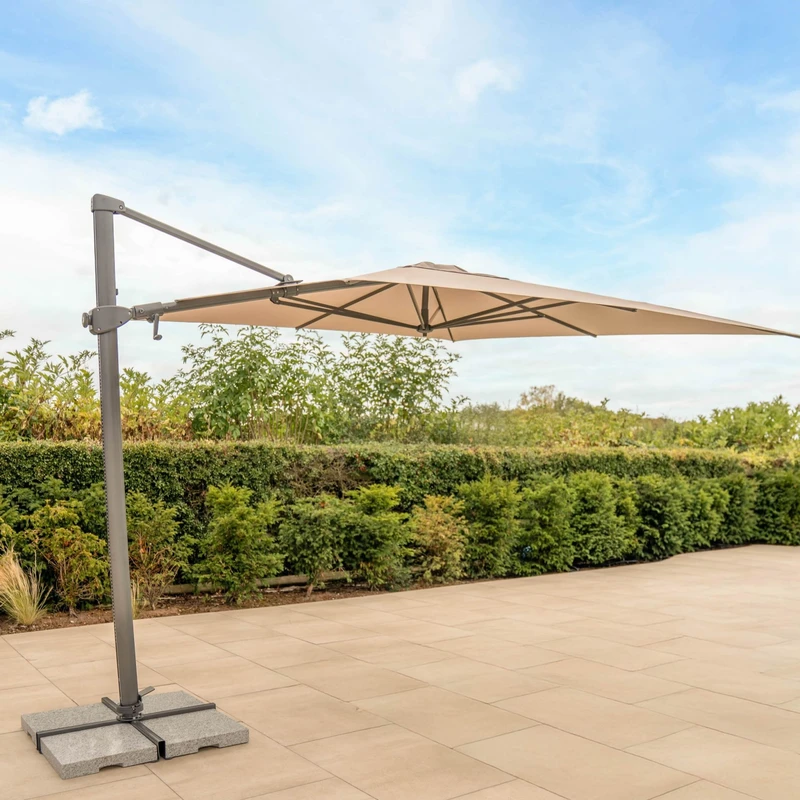 Kettler Luna Square Cantilever Parasol 3m Stone - image 2