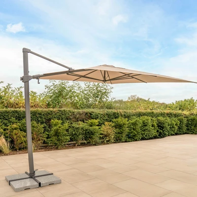 Kettler Luna Square Cantilever Parasol 3m Stone - image 2