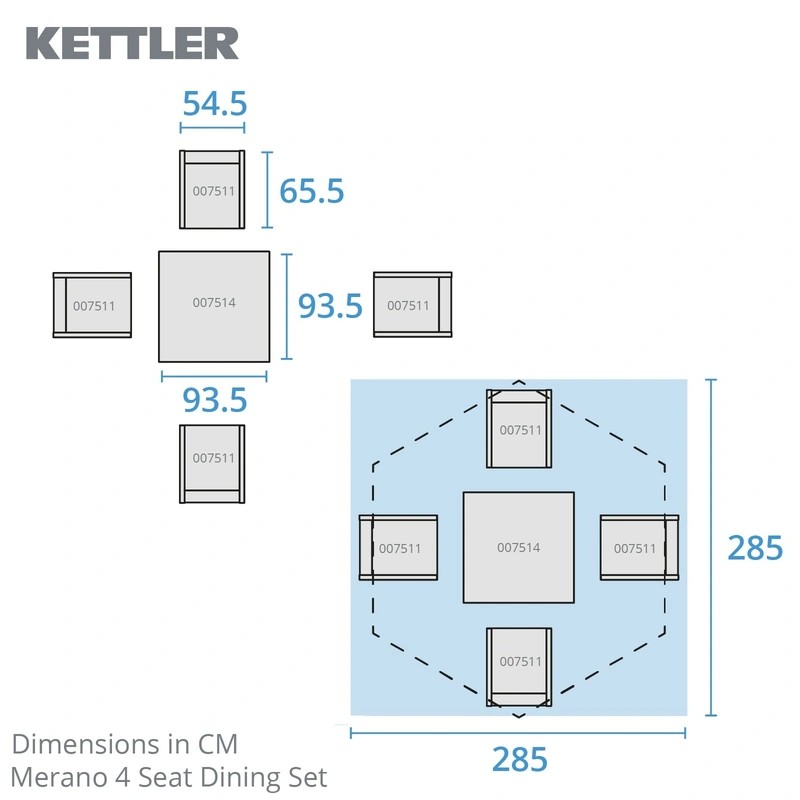 Kettler Merano 4 Seat Dining Set - image 4