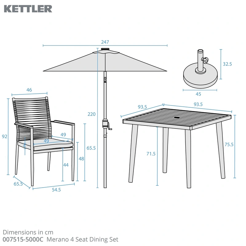 Kettler Merano 4 Seat Dining Set - image 3