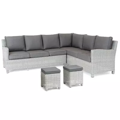 Kettler Palma Corner Dining Sofa Left Hand Whitewash