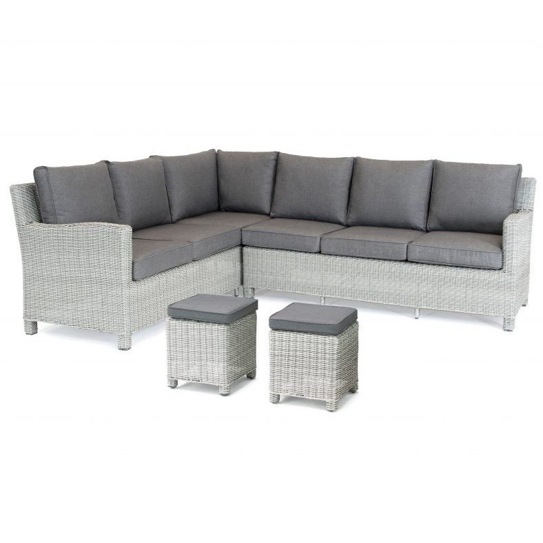 Kettler Palma Corner Dining Sofa Whitewash Right Hand