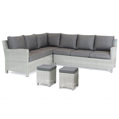 Kettler Palma Corner Dining Sofa Right Hand Whitewash