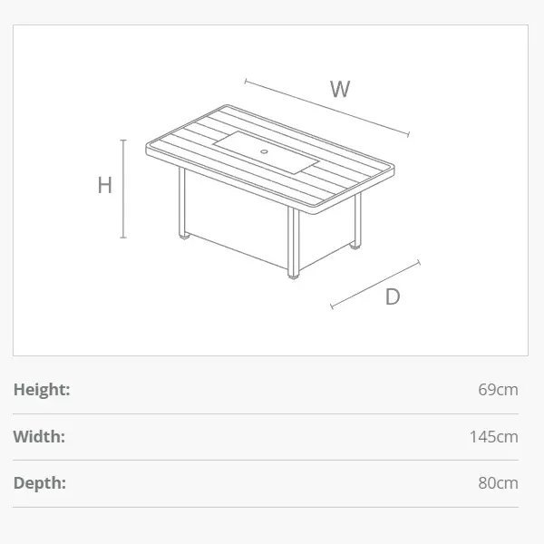 Kettler Palma Fire Pit Table Whitewash - image 5