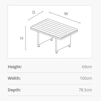 Kettler Palma Mini Slat Top Table Whitewash - image 3