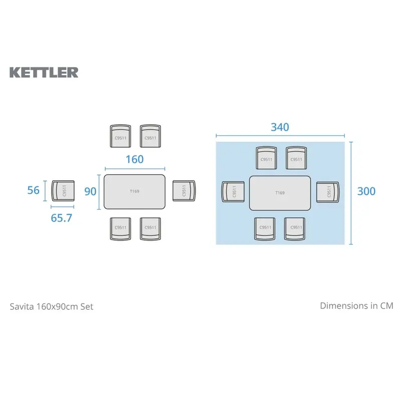 Kettler Savita 6 Seat Set Slate - image 7