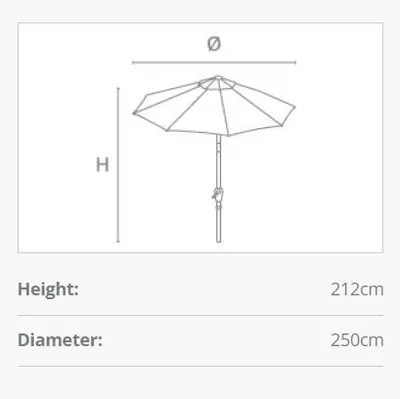 Kettler Wind-Up Parasol 2.5m Taupe - image 4