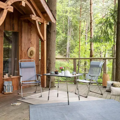 Lafuma Multi-Position Folding Camping Armchair XL Blue Ocean - image 4