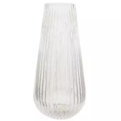 Lotus Glass Vase Florentine Clear 30cm
