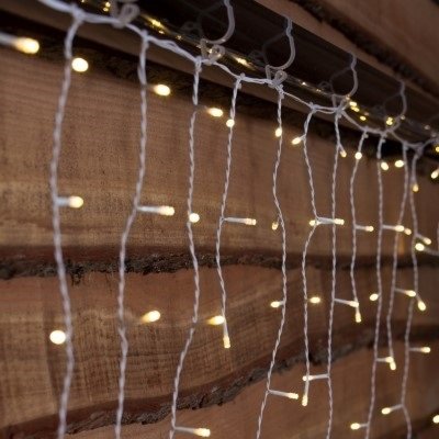 Noma 100 Fit & Forget B/O Warm White Multifunction Icicle Lights