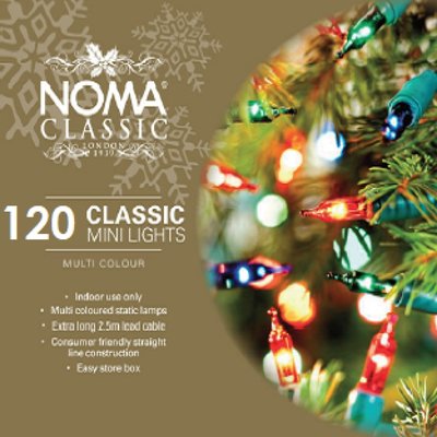 Noma 120 Multicolour Classic Mini String Lights With Green Cable