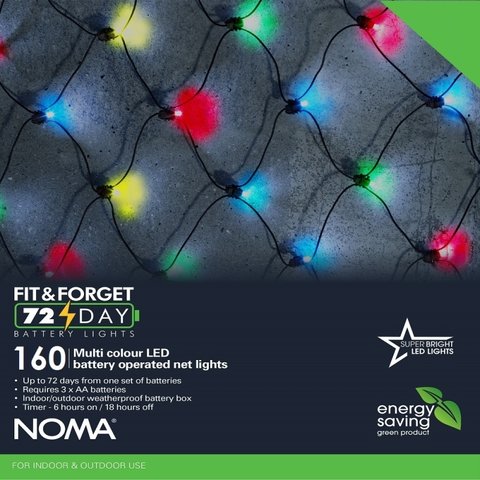 Noma 160 Fit & Forget B/O Multicolour Multifunction Net Lights