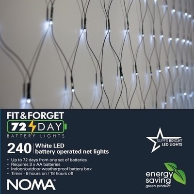 Noma 240 Fit & Forget B/O White Multifunction Net Lights