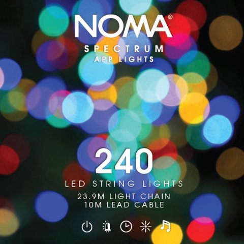 Noma 240 Spectrum App Controlled String Lights With Green Cable