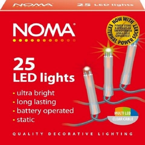 Noma 25 Multi Static Led Lights With Clear Cable