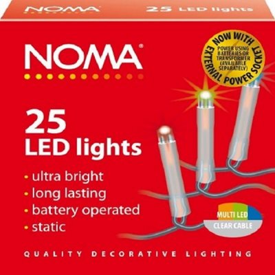 Noma 25 Multi Static Led Lights With Clear Cable