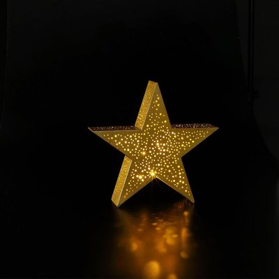 Noma 29cm Warm White Metal Gold Star