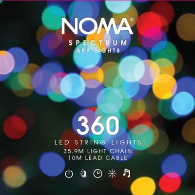Noma 360 Spectrum App Controlled String Lights With Green Cable