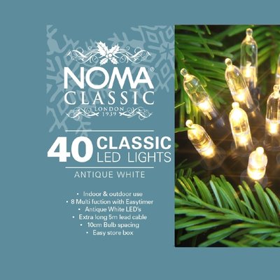 Noma 40 White Noma Classic String Lights With Green Cable