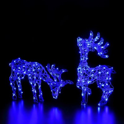 Noma 60cm Colour Changeable White Wicker Standing Stag