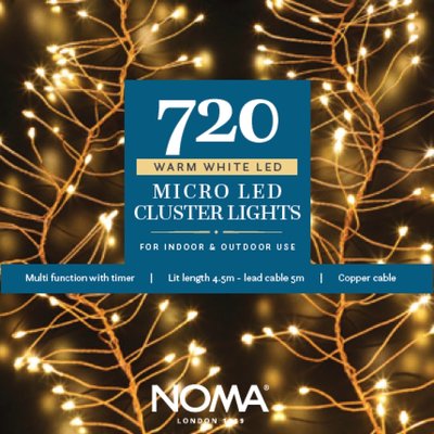 Noma 720 Warm White Micro Cluster Lights With Copper Wire